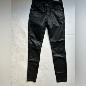 Current/Elliott Black Skinny Jeans with Knee Distressing